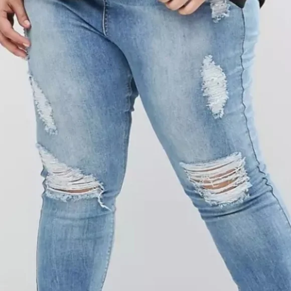 MISSGUIDED BRAND NEW SINNER HIGHWAISTED MARBLED SKINNY JEAN SIZE 10 - Picture 2 of 9